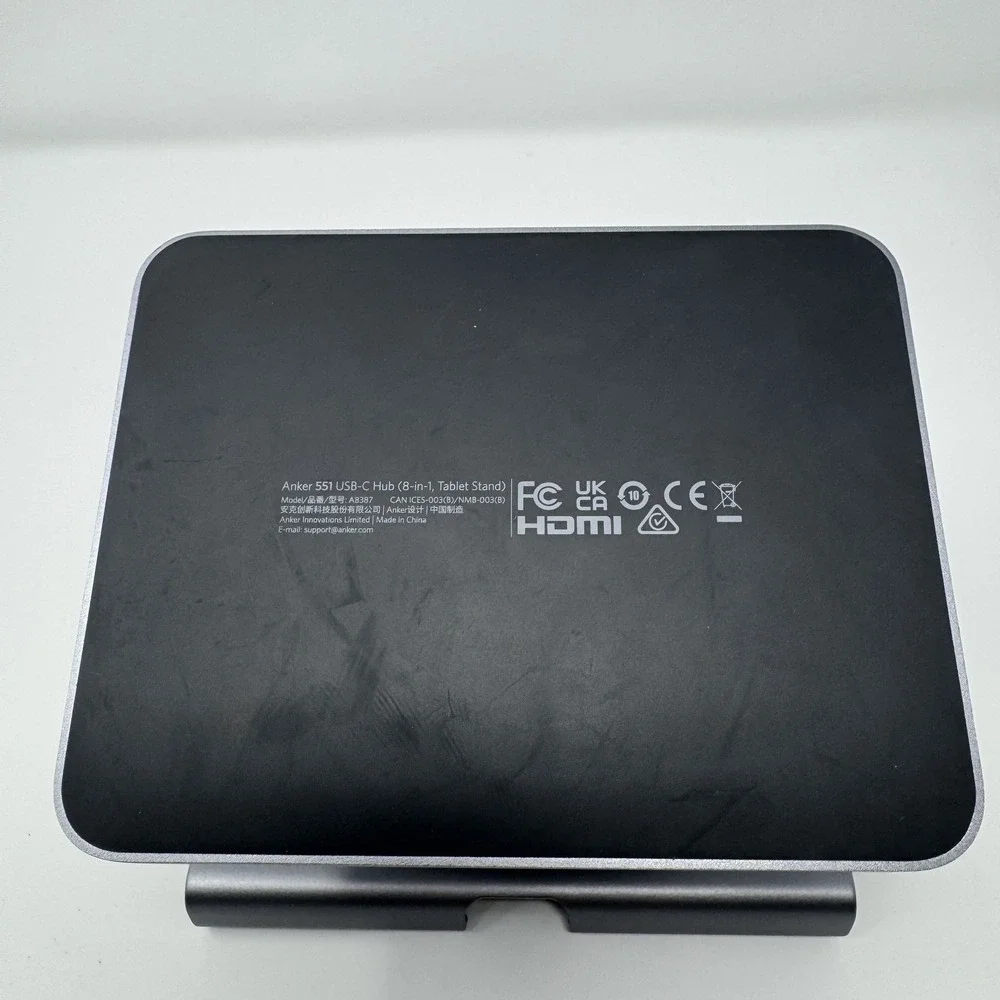 Anker 551 USB-C Hub 8-in-1 Tablet Stand HDMI SD USB 5Gbps Charger Dock Gray - Picture 9 of 13